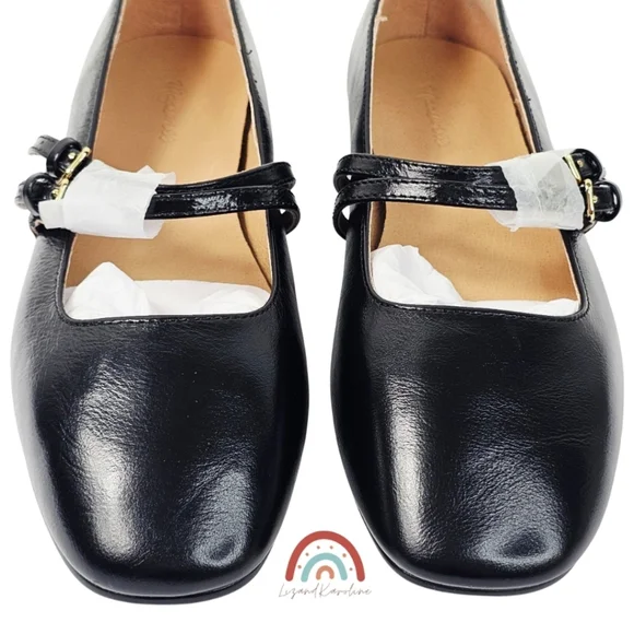 New! Madewell The Greta Double-Strap Ballet Flat in Leather True Black 6.5 - Picture 8 of 13
